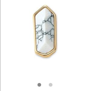 Mini Geo bar howlite and gold charm